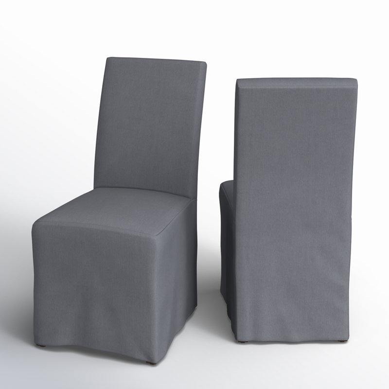 Sela 19.5'' H Cotton Upholstered Parsons Chair, Platinum Grey