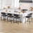 Bar Stools Set of 4 with Armrests, Counter Height Bar Stools Set with Footrest & Soft Back, Metal Barstools Set with Wide Upholstered Seat for Kitchen Islands, Counter Bars, Rustic Black-198758502-198758500