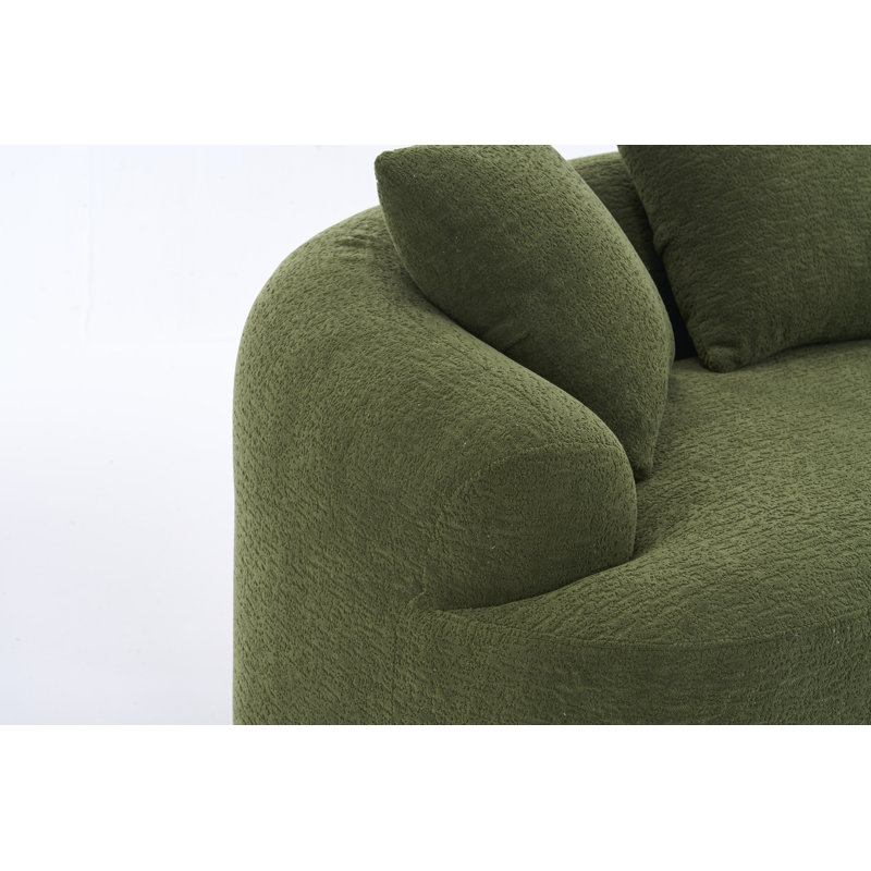 Causeuse rembourrée moderne avec dossier coussiné Modern, Antique Green