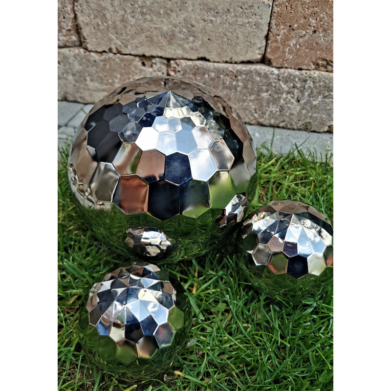 Charisa Stainless Steel Gazing Ball, 20cm H x 40cm W x 40cm D, 3