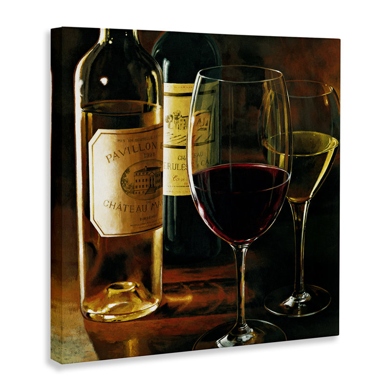 Art mural sur toile Dimly Lit Wine Still Life, design par Stefano Ferreri, H 36 po x l 36 po
