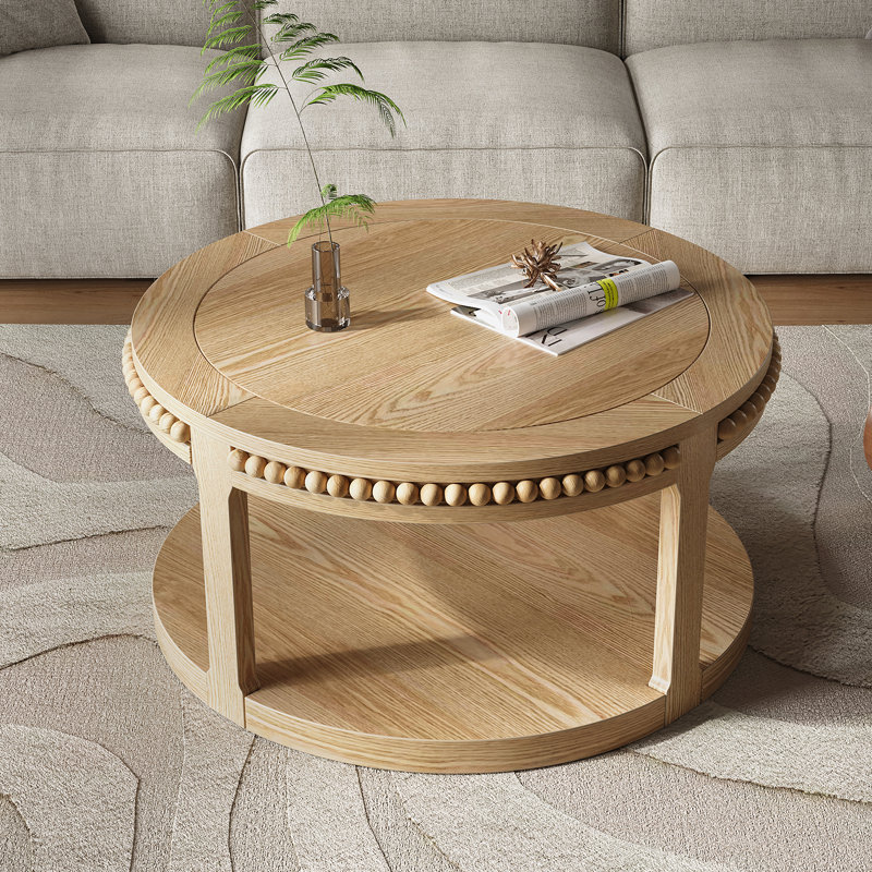 Table basse ronde en bois, table circulaire pour le salon