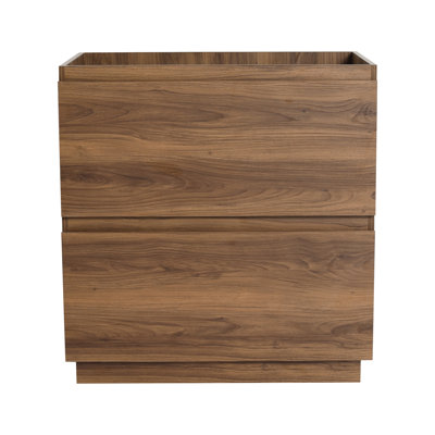 30" Bathroom Vanity Without Sink, Modern Engineering Wood Sink Cabinet With Double Drawers, Brown, Compact Size Basin, Undermount Wood, Practical And Stylish