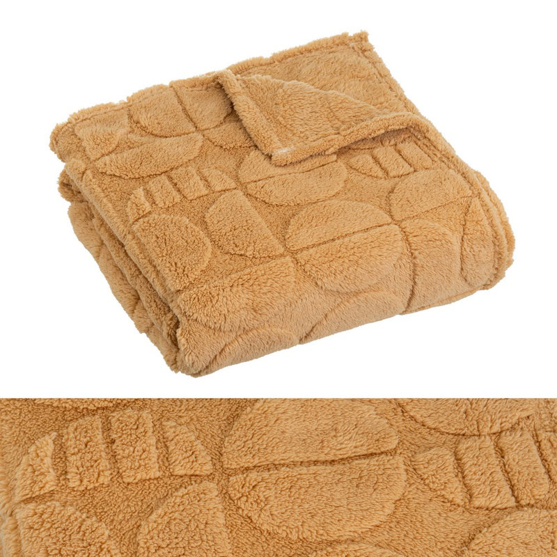 Chunky Knit Throw Blanket, Tan