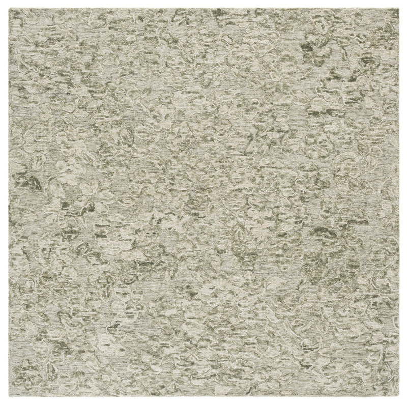 Abstract 562 Hand Tufted 80% Wool; 20% Cotton Floral Rug, Square 6'