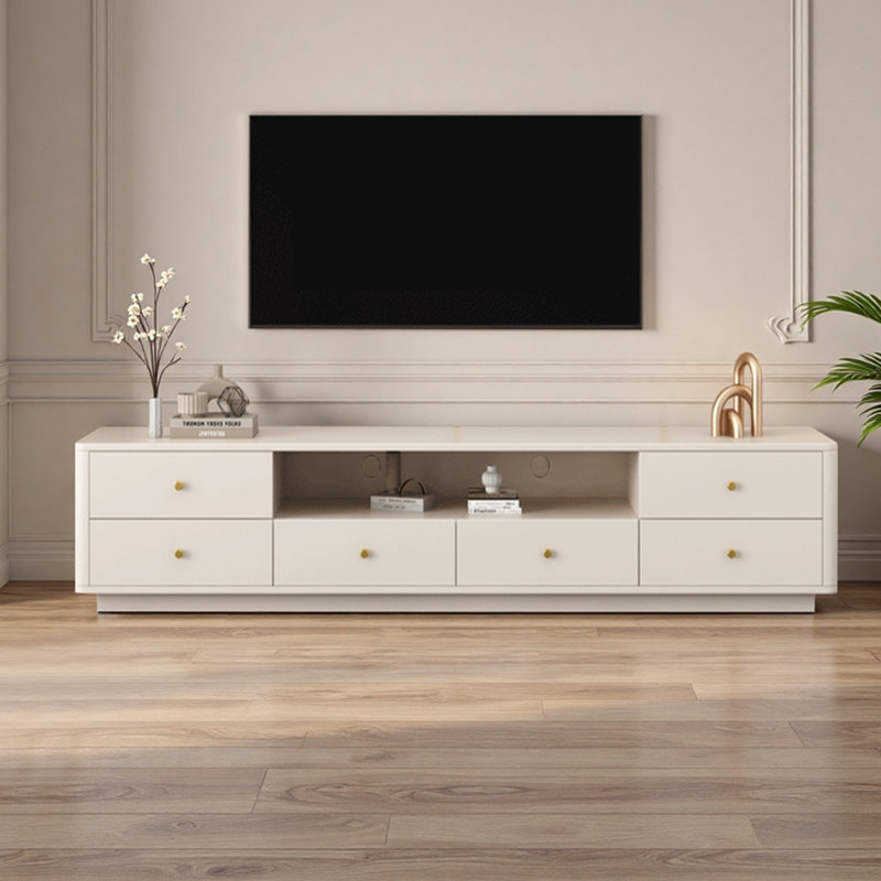 Meuble télé en chêne avec tiroirs, H 16,53 po x L 70,86 po x l 15,75 po