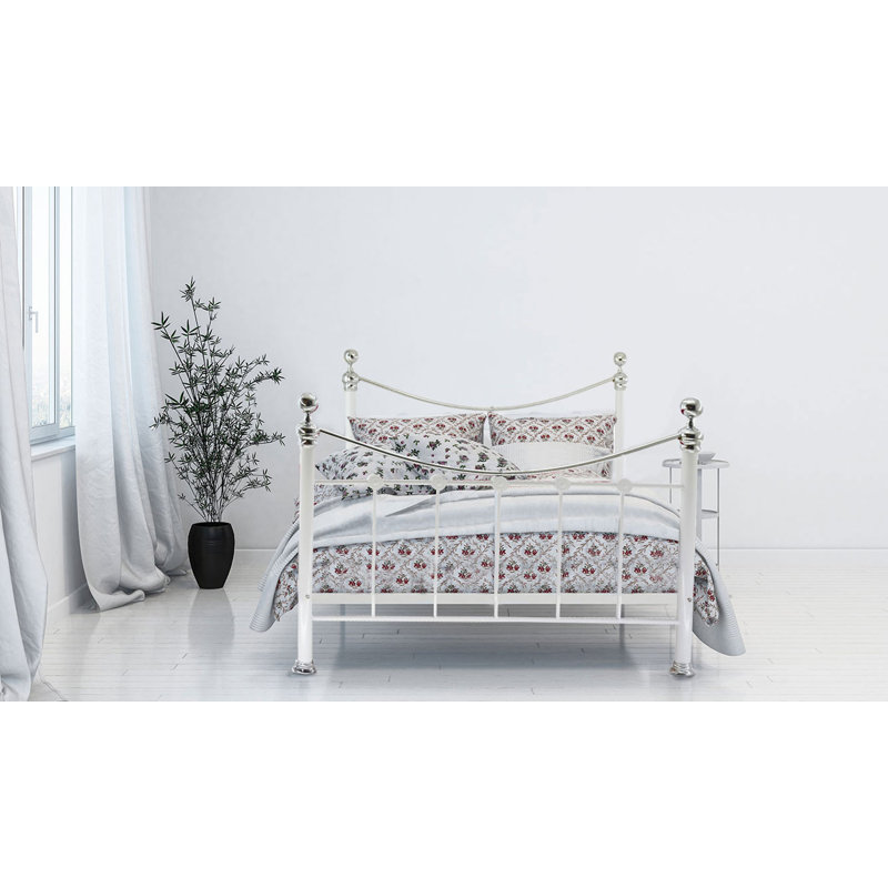 Pierce UK Small Double - DE 120 X 190 Cm Metal Bed, White