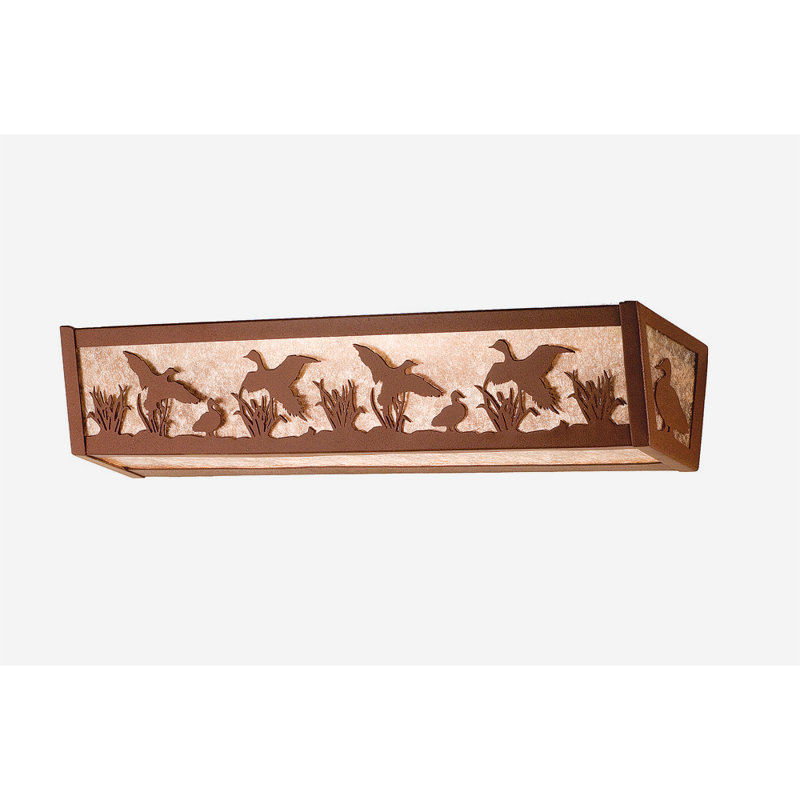 Rustic Lodge 4 - Light Bath Bar, Silver, Rust