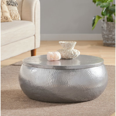 Table basse cylindrique en aluminium