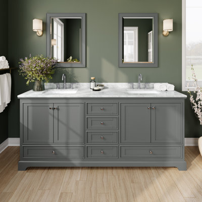 Ensemble de meuble-lavabo double 80 "avec miroir Deborah