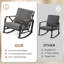 Ensemble de conversation 3 pièces pour patio, chaise berçante