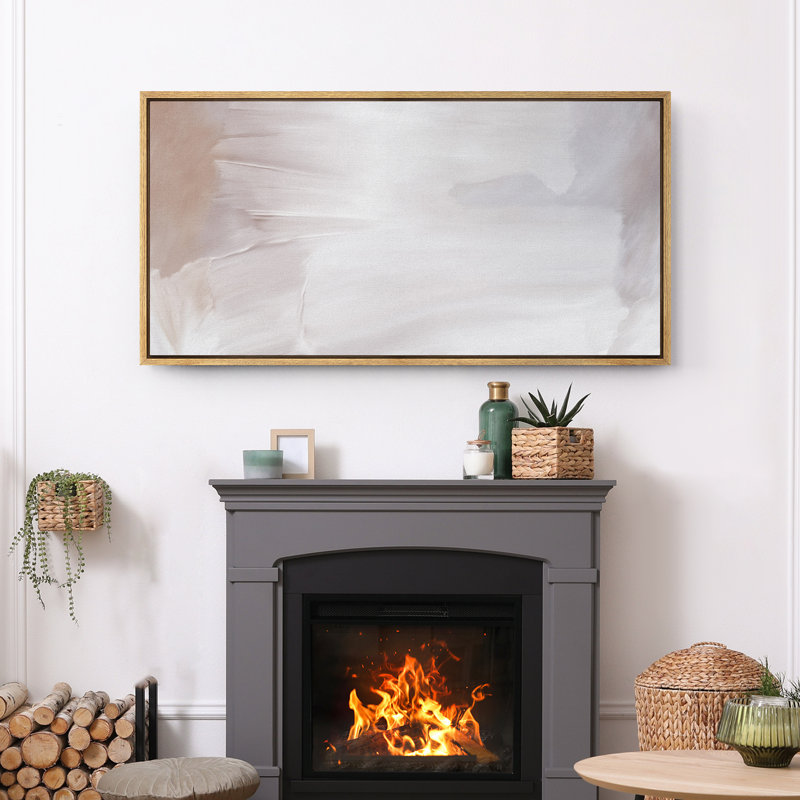 «Minimal Landscape Abstract White Minimalist», reproduction sur toile, H 30 po x l 60 po, Naturel