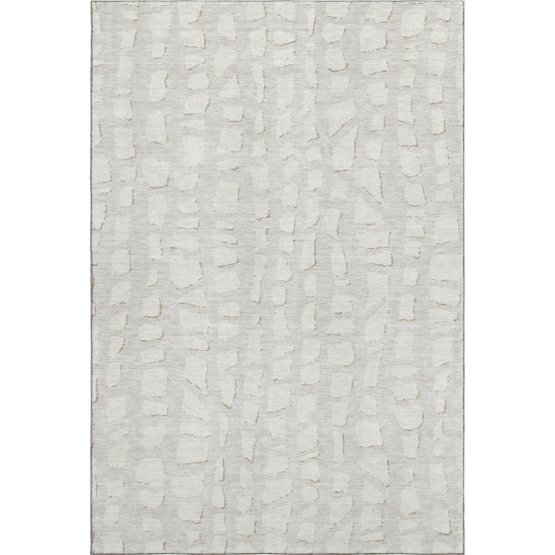 Premium Machine Washable Prisco Ivory Rug, Rectangle 10' x 14'