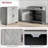 Sideboard, Farmhouse Barn Door with Drawer &amp; Adjustable Shelf, Stone Gray | MDF | Particleboard