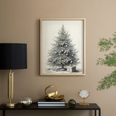 «Christmas Holiday Art CDLxxxix», reproduction d'art encadrée - bois massif