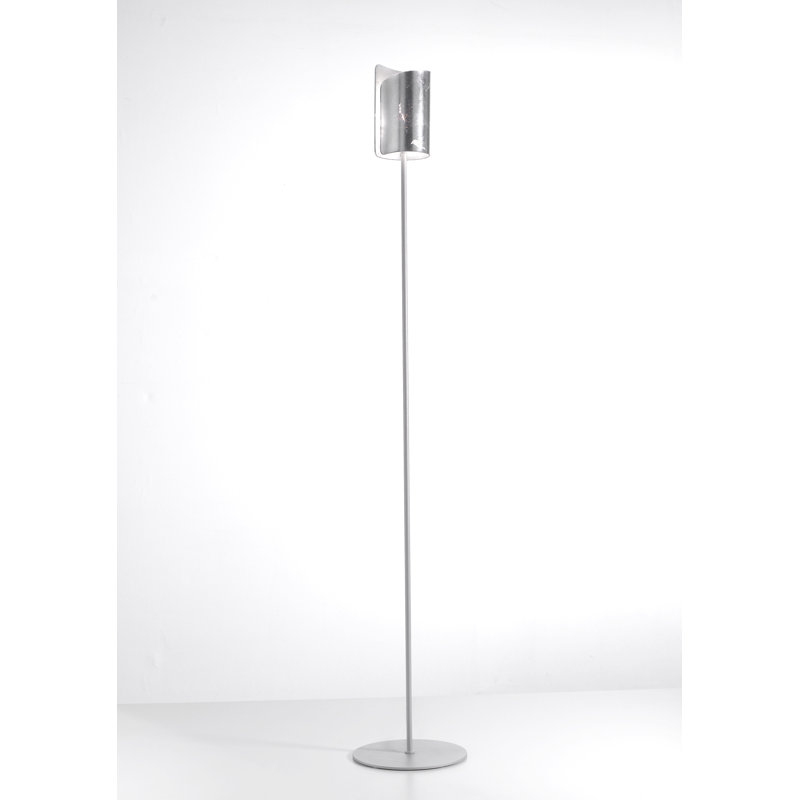 Papiro 180cm Traditional Floor Lamp with Outlet, Matt brushed nickel, Gold