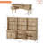 2 - Piece Office Set, 56" Executive Desk, Bookcases With 6 Drawers And 2 Glass Doors-1436538705