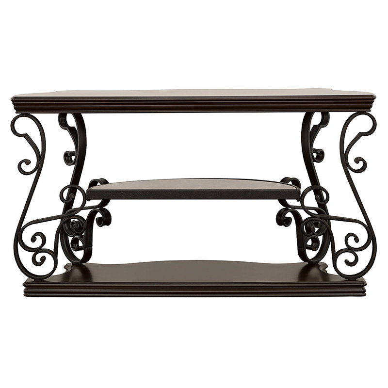 Gretta Merlot 2-Shelf Sofa Console Table