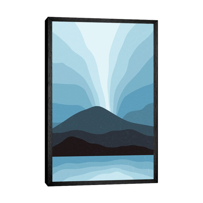 Blue Mountain Vibes III 1 Piece Wall Art on Canvas, 152.5 cm H x 101.5 cm W, Black Floater Frame