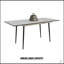 Table de salle à manger de 47 po extensible à 63 po en MDF carré à motif de marbre blanc, cuisine industrielle moderne et table de salle à manger, équipée de pieds fuselés en métal