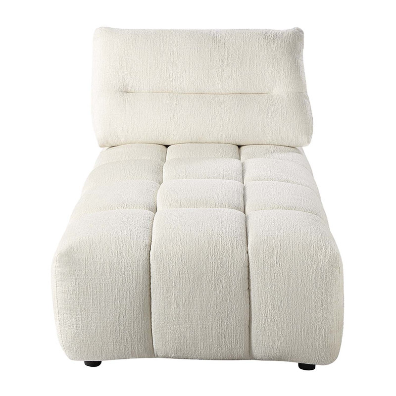 Chaise longue modulaire Loanna, lin beige