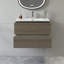 Meuble-lavabo mural 30 po avec lavabo en céramique intégré