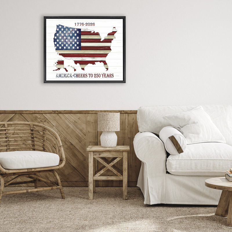 Cadre flottant America 250 Year Celebration, design par Cindy Jacobs, Cadre flottant noir de jais, H 17 po x l 21 po