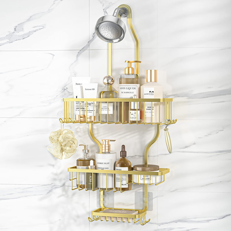 Suction Shower Caddy, Gold