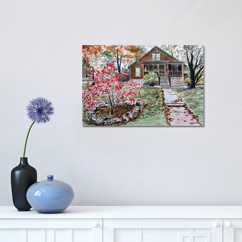 Log Cabin by Derek McCrea - Wrapped Canvas Print, 30.48 cm H x 45.72 cm W