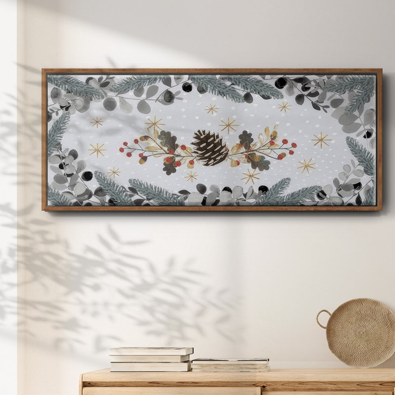 Cozy Christmas Collection D, Toile encadrée noyer flottant, H 24 po x l 60 po x P 1,5 po