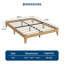 Base de lit plateforme en bois, pieds en bois et support central en métal robuste, lattes en bois, aucun sommier requis-129632075-129632078