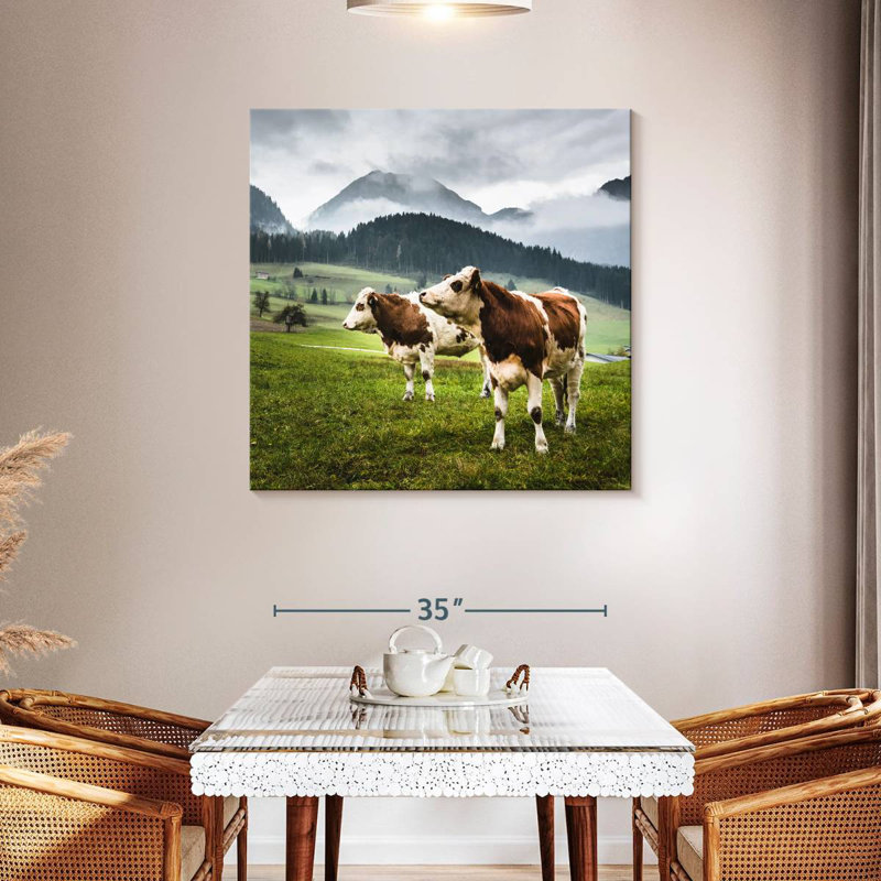 Crowle Wild Alpine Cows, 39" H x 39" W