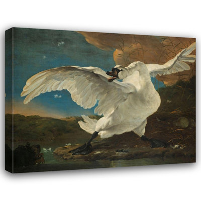  Asselijn, Jan Gallery Wrapped Canvas Art Titled: The Threatened Swan