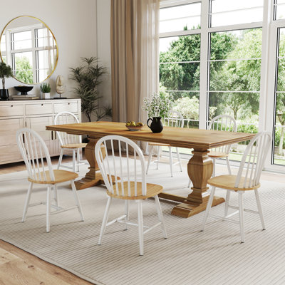 Solid Wood Dining Chairs With Slat Back, Farmhouse Side Chair For Ktichen/Dining Room