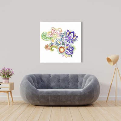 Toile à motif cachemire aquarelle | Décoration de chambre à coucher