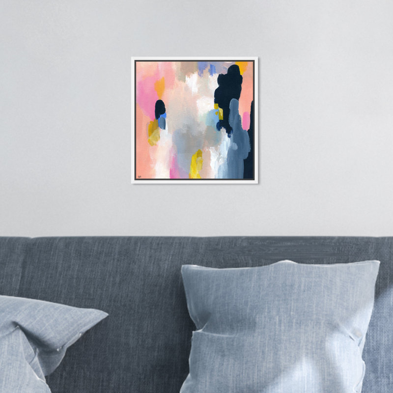 Bonne pensée - Peinture sur toile, Toile encadrée noire, H 12 po x l 12 po