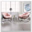 Chaise berçante surdimensionnée en rotin tissé à la main avec coussin rembourré-699936071