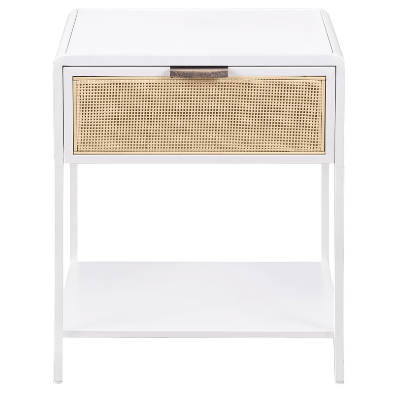 Table de chevet à 1 tiroir Duncan, Blanc