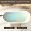Baignoire autoportante ovale autoportante de 67 po au fini blanc brillant, trop-plein, bonde escamotable, baignoire contemporaine en acrylique pour salle de bain