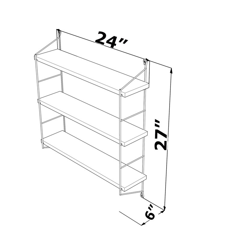 Tavaya Floating Bookcase, Walnut