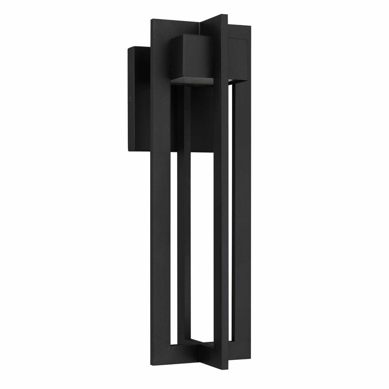 Applique murale d'extérieur 18 po à DEL intégrée noire, H 18 po x l 6,75 po x P 5,75 po