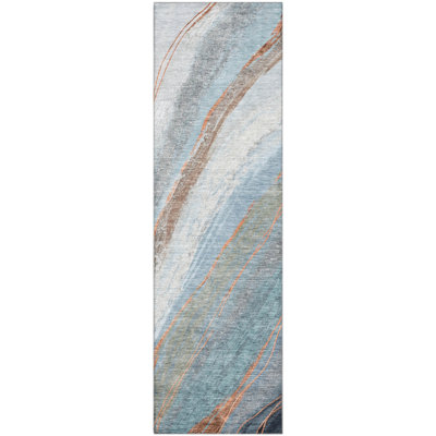 Premium Machine Washable Mayfield AMF2036 Swirls Rug
