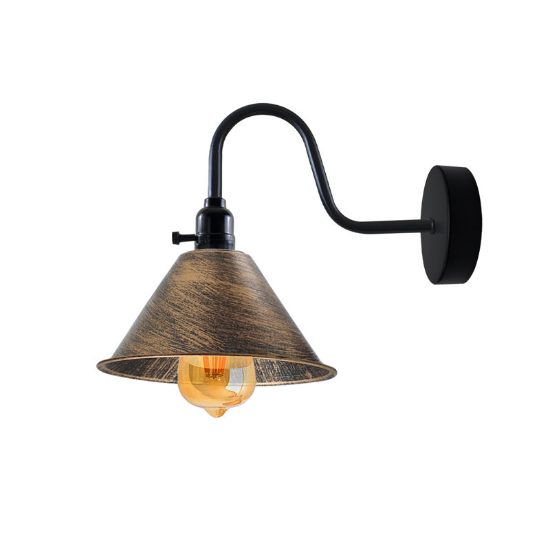 Orrington Armed Sconce, Brushed Copper, 10cm H x 18cm W x 18cm D