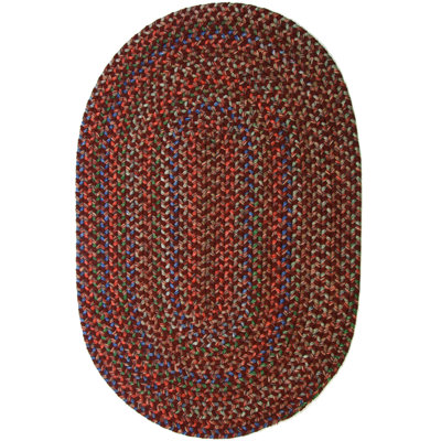 Tapis intérieur / extérieur rouge tressé à motif géométrique Deckerville