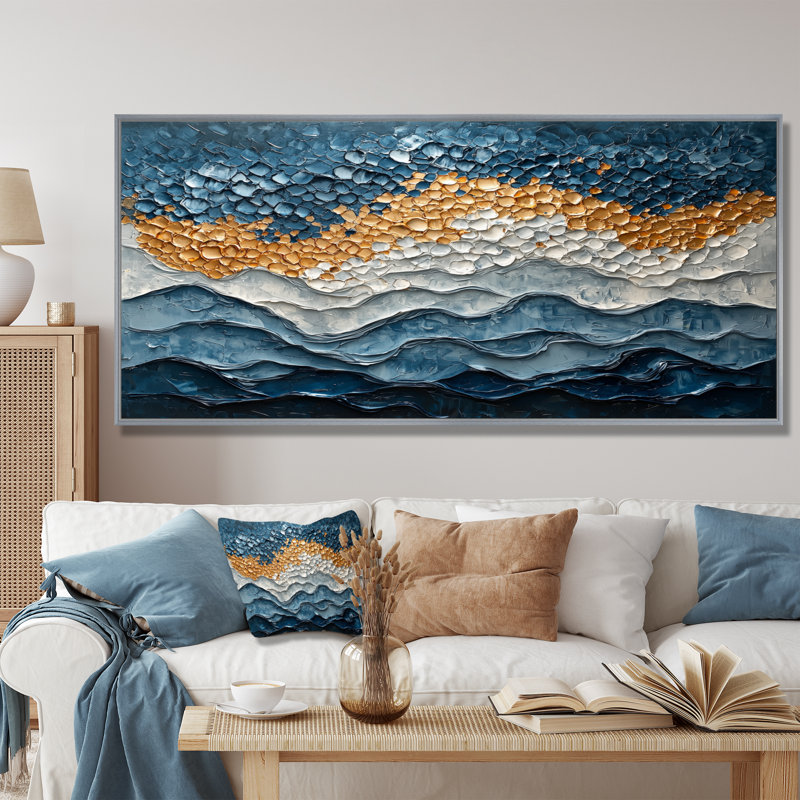 Wirth - Coastal Canvas Art Print, Argent argent, H 28 po x l 60 po, Impression encadrée flottante