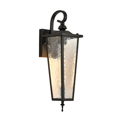 Applique murale d'extérieur noire, luminaire extérieur imperméable, lanterne murale H 18,5 po Farmhouse, pour entrée de garage de patio