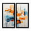 «Colorful Mid Century Retro Reflections - Abstract Midcentury Wall Art Decor», reproduction sur toile multicolore abstraite 2 pièces-1133757399-1133757398-1133757393