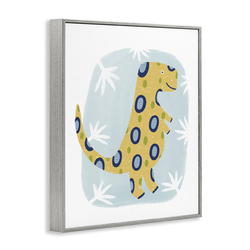 T-Rex avec feuilles, estampe numérique encadrée par Lisa Nohren, Estampe numérique Farmhouse, H 30 po x l 24 po