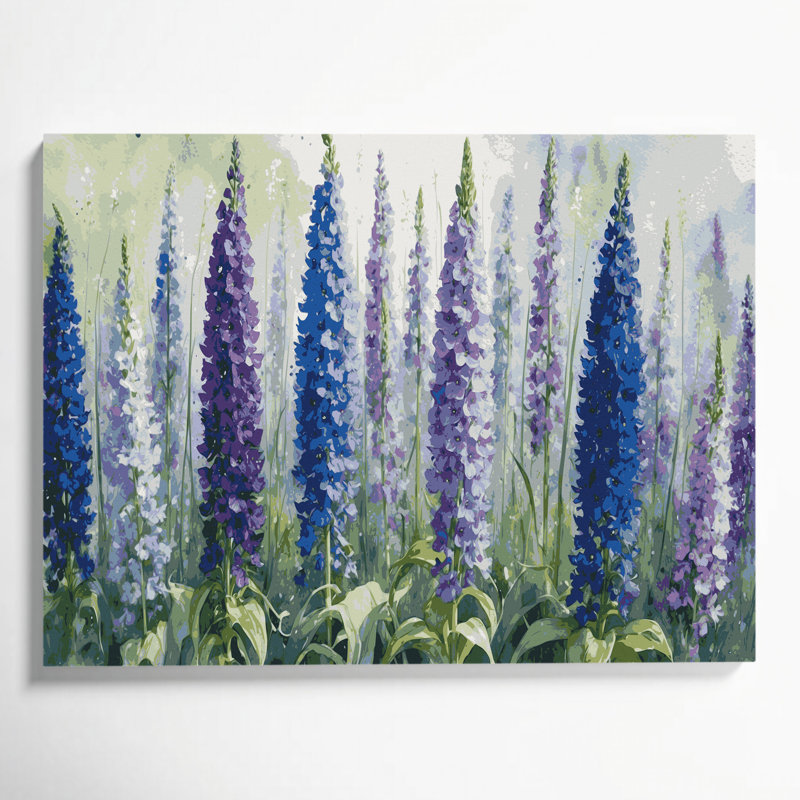 Art mural sur toile Botanical Delphinium, H 11 po x l 14 po