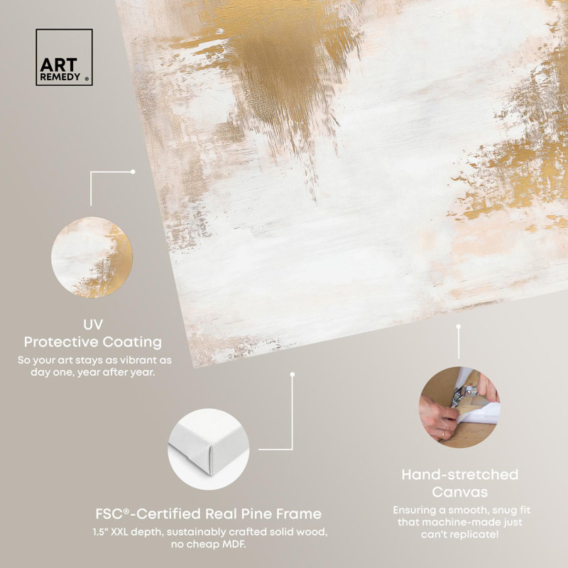 Golden Abstract Wrapped Canvas Art Print, 15" x 10"